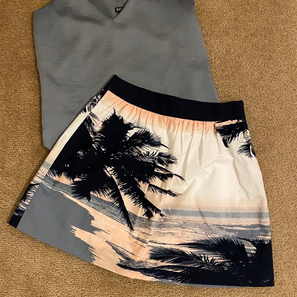 Banana Republic Palm Tree Skirt
